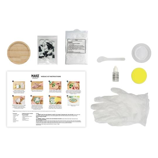 4" Round Black & White Coaster Mosaic Kit by Make Market®